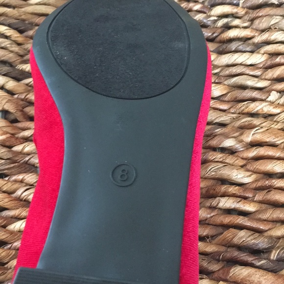 LAST PAIR!  Size 7 red velvety rhinestone  flats - Picture 7 of 7